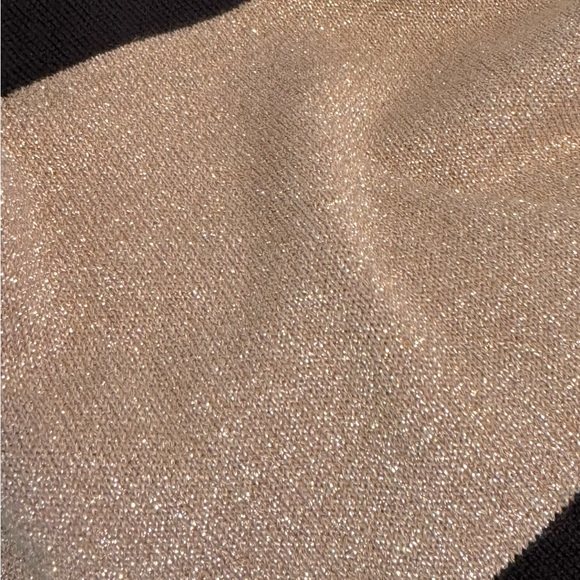 RALPH LAUREN CHAPS Black & Metallic Gold Sweater roomy tunic wide sleeve L Excel - Picture 3 of 6